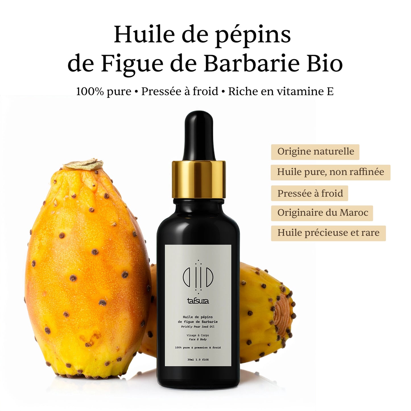 Huile prodigieuse de pépins de figue de Barbarie - Pure et Bio